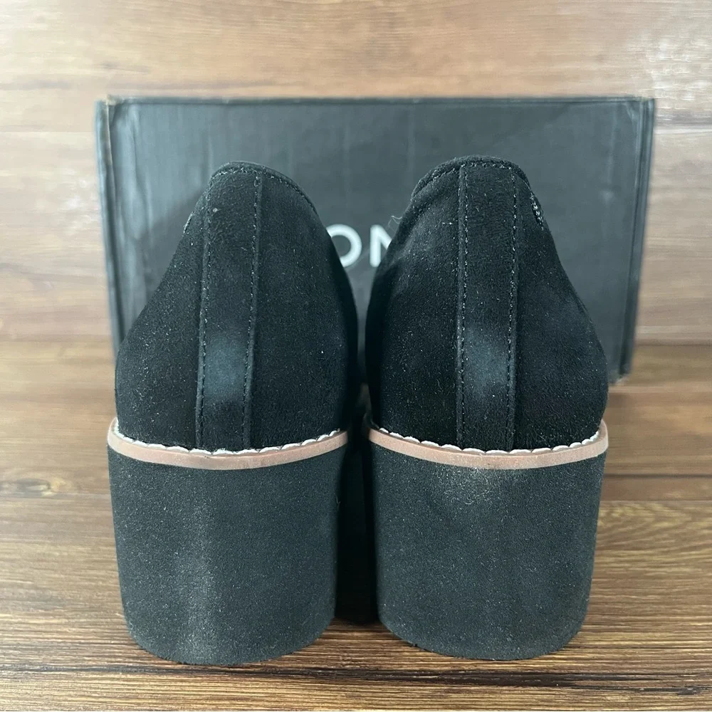 VIONIC ‘Willa’ Black Suede Wedge Loafers Women’s‎ NEW Shoes Slip-On